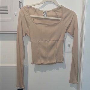 Blue Rain Tan Long Sleeve Women's Top